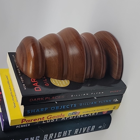 Black Walnut 1966 vintage wood Bookends - Picture 3 of 5